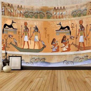 Large Egyptian Art Tapestry Anubis